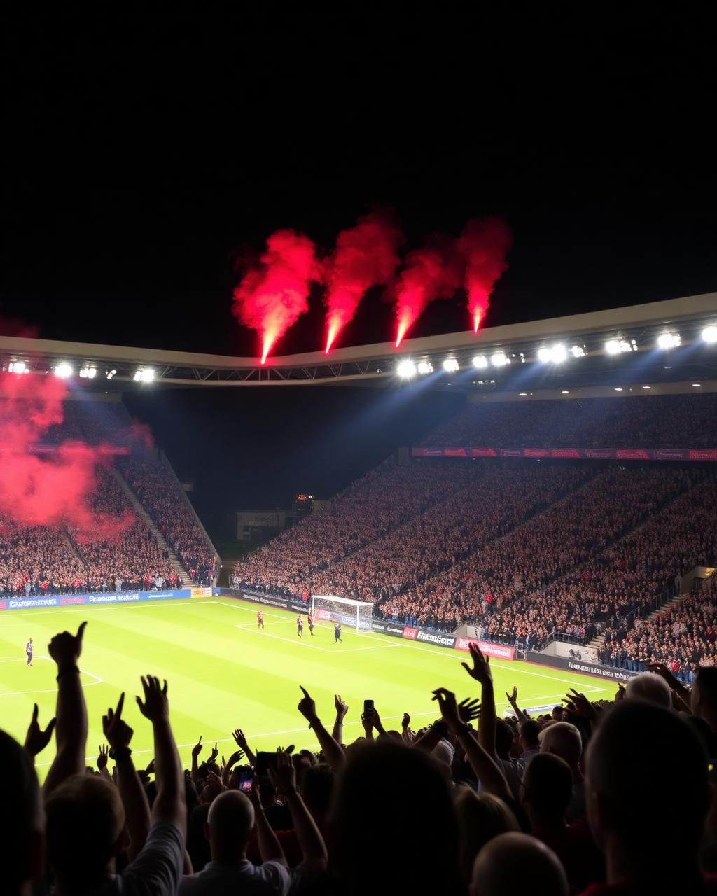 Stadium crowd at night